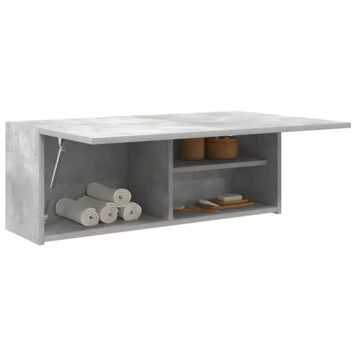 Betonszürke szerelt fa fali fürdőszobaszekrény 80 x 25 x 30 cm