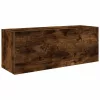 Füstös tölgyszínű szerelt fa fali fürdőszobaszekrény 80x25x30cm