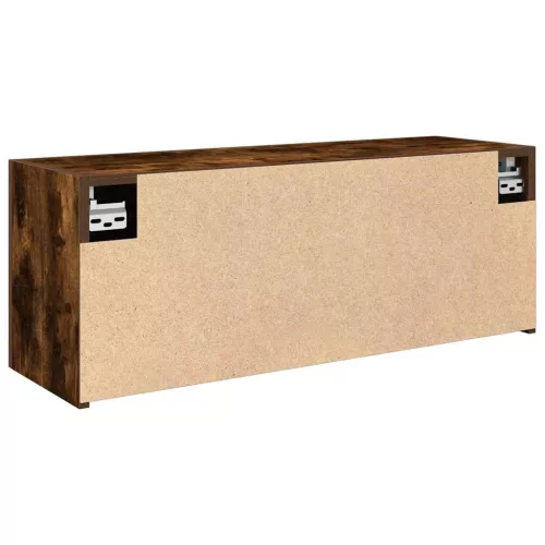 Füstös tölgyszínű szerelt fa fali fürdőszobaszekrény 80x25x30cm