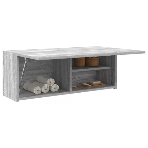 Szürke sonoma szerelt fa fali fürdőszobaszekrény 80x25x30 cm