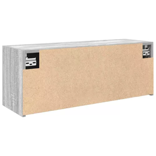 Szürke sonoma szerelt fa fali fürdőszobaszekrény 80x25x30 cm