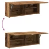 Antik fa színű szerelt fa fali fürdőszobaszekrény 80x25x30 cm