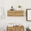 Kézműves tölgy szerelt fa fali fürdőszobaszekrény 80x25x30 cm