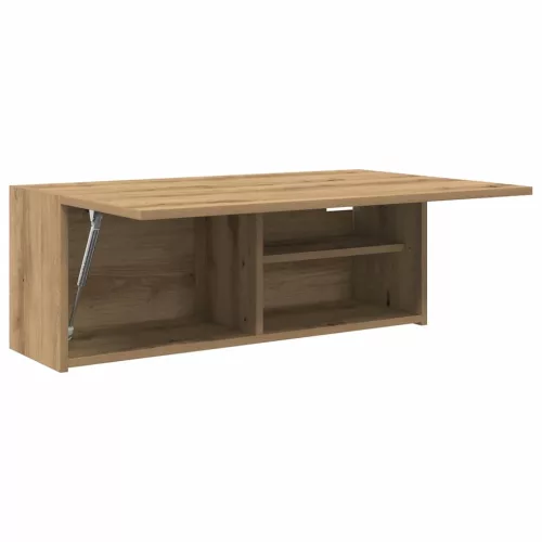 Kézműves tölgy szerelt fa fali fürdőszobaszekrény 80x25x30 cm