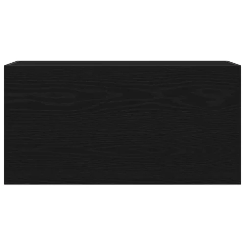 Fekete szerelt fa fali fürdőszobaszekrény 80x25x40 cm