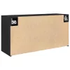 Fekete szerelt fa fali fürdőszobaszekrény 80x25x40 cm