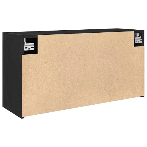 Fekete szerelt fa fali fürdőszobaszekrény 80x25x40 cm