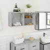 Betonszürke szerelt fa fali fürdőszobaszekrény 80 x 25 x 40 cm