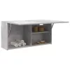 Betonszürke szerelt fa fali fürdőszobaszekrény 80 x 25 x 40 cm