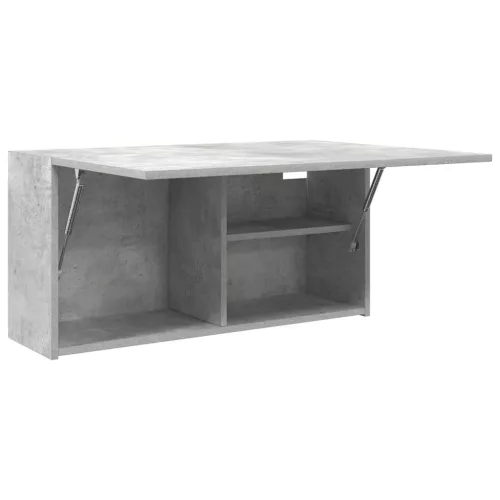 Betonszürke szerelt fa fali fürdőszobaszekrény 80 x 25 x 40 cm