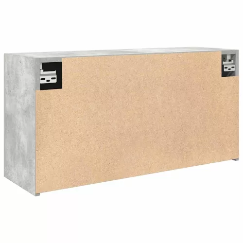 Betonszürke szerelt fa fali fürdőszobaszekrény 80 x 25 x 40 cm