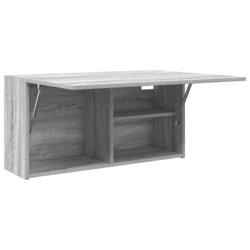 Szürke sonoma szerelt fa fali fürdőszobaszekrény 80x25x40 cm