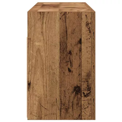 Antik fa színű szerelt fa fali fürdőszobaszekrény 80x25x40 cm