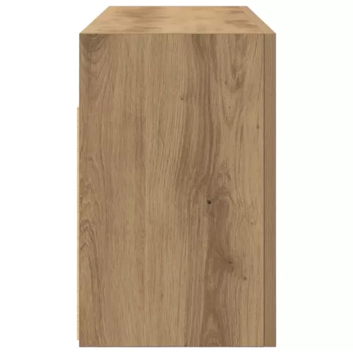 Kézműves tölgy szerelt fa fali fürdőszobaszekrény 80x25x40 cm