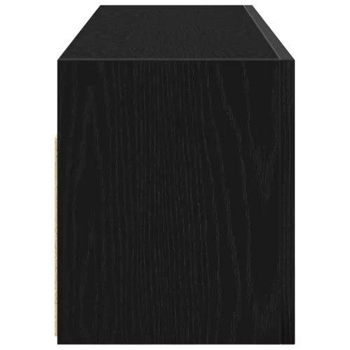 Fekete szerelt fa fali fürdőszobaszekrény 100x25x30 cm