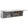 Betonszürke szerelt fa fali fürdőszobaszekrény 100x25x30 cm