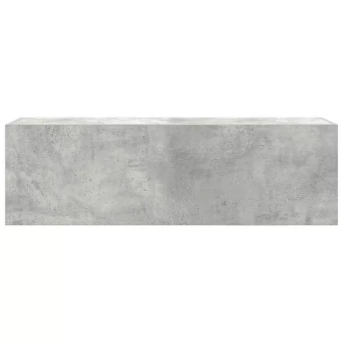 Betonszürke szerelt fa fali fürdőszobaszekrény 100x25x30 cm