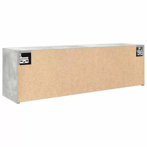 Betonszürke szerelt fa fali fürdőszobaszekrény 100x25x30 cm
