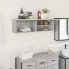 Szürke sonoma szerelt fa fali fürdőszobaszekrény 100x25x30 cm
