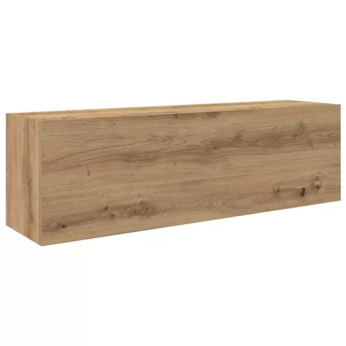 Kézműves tölgy szerelt fa fali fürdőszobaszekrény 100x25x30 cm