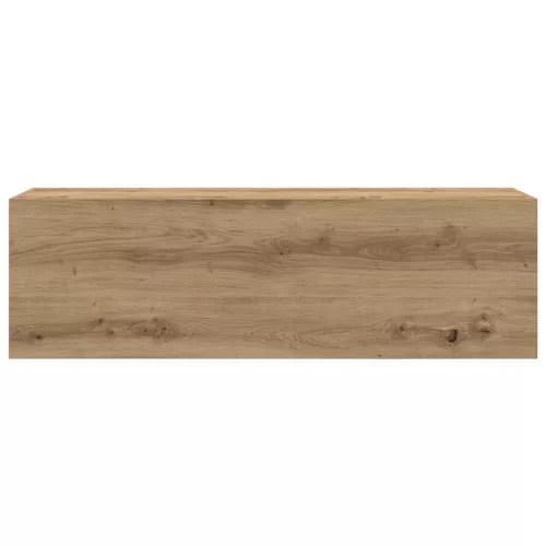 Kézműves tölgy szerelt fa fali fürdőszobaszekrény 100x25x30 cm