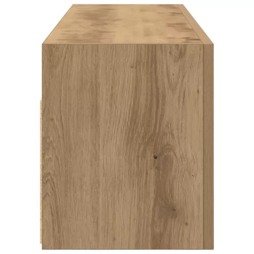 Kézműves tölgy szerelt fa fali fürdőszobaszekrény 100x25x30 cm