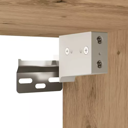 Kézműves tölgy szerelt fa fali fürdőszobaszekrény 100x25x30 cm