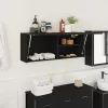 Fekete szerelt fa fali fürdőszobaszekrény 100 x 25 x 40 cm