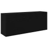 Fekete szerelt fa fali fürdőszobaszekrény 100 x 25 x 40 cm