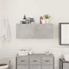 Betonszürke szerelt fa fali fürdőszobaszekrény 100 x 25 x 40 cm
