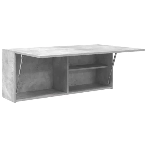 Betonszürke szerelt fa fali fürdőszobaszekrény 100 x 25 x 40 cm