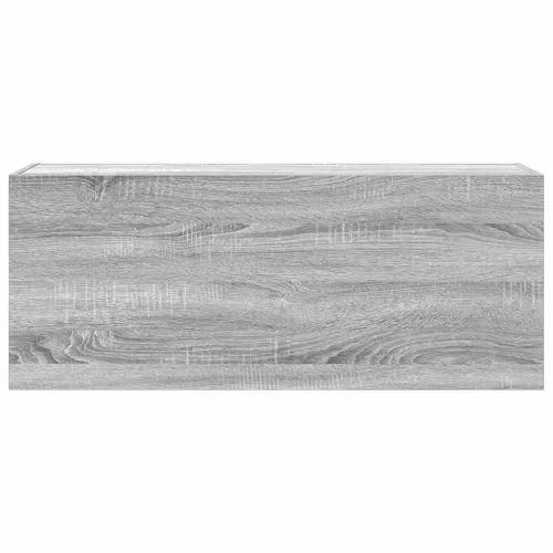 Szürke sonoma szerelt fa fali fürdőszobaszekrény 100x25x40 cm