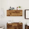 Antik fa színű szerelt fa fali fürdőszobaszekrény 100x25x40 cm