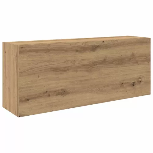 Kézműves tölgy szerelt fa fali fürdőszobaszekrény 100x25x40 cm