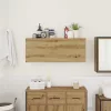 Kézműves tölgy szerelt fa fali fürdőszobaszekrény 100x25x40 cm