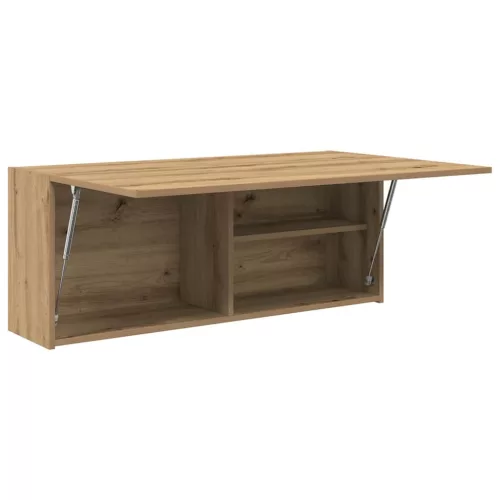 Kézműves tölgy szerelt fa fali fürdőszobaszekrény 100x25x40 cm