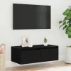 TV szekrény LED világítással fekete tölgyfa 75x35,5x25 cm