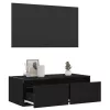 TV szekrény LED világítással fekete tölgyfa 75x35,5x25 cm