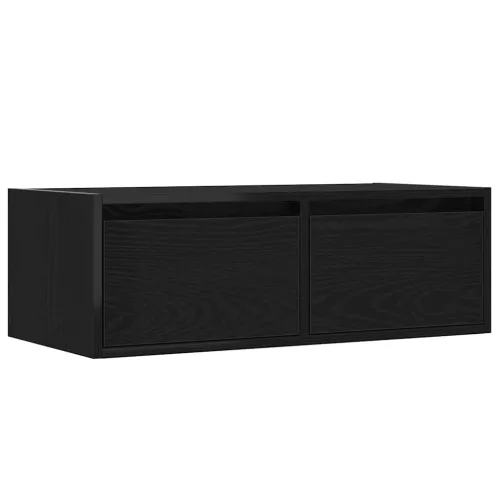 TV szekrény LED világítással fekete tölgyfa 75x35,5x25 cm