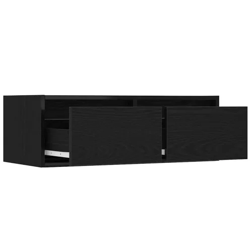 TV szekrény LED világítással fekete tölgyfa 75x35,5x25 cm