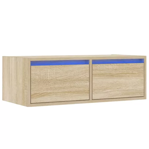 TV szekrény LED világítással sonoma tölgyfa 75x35,5x25 cm