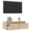 TV szekrény LED világítással sonoma tölgyfa 75x35,5x25 cm
