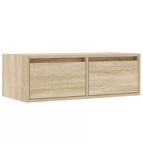 TV szekrény LED világítással sonoma tölgyfa 75x35,5x25 cm