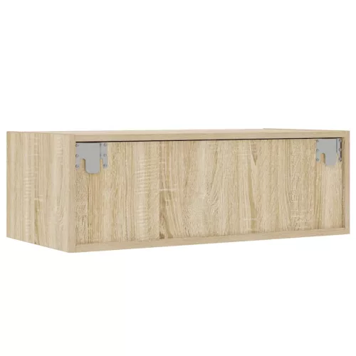 TV szekrény LED világítással sonoma tölgyfa 75x35,5x25 cm