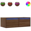 TV szekrény LED világítással barna tölgyfa 75x35,5x25 cm