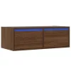 TV szekrény LED világítással barna tölgyfa 75x35,5x25 cm