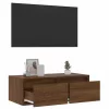 TV szekrény LED világítással barna tölgyfa 75x35,5x25 cm