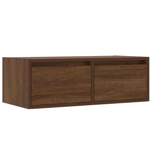 TV szekrény LED világítással barna tölgyfa 75x35,5x25 cm