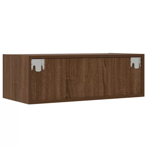 TV szekrény LED világítással barna tölgyfa 75x35,5x25 cm