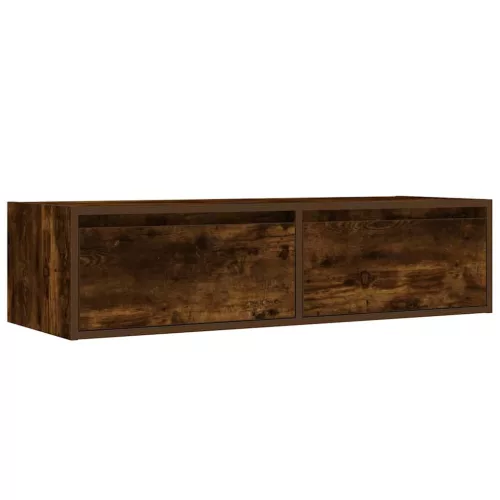 TV szekrény LED világítással füstölt tölgy 100X35,5x25 cm